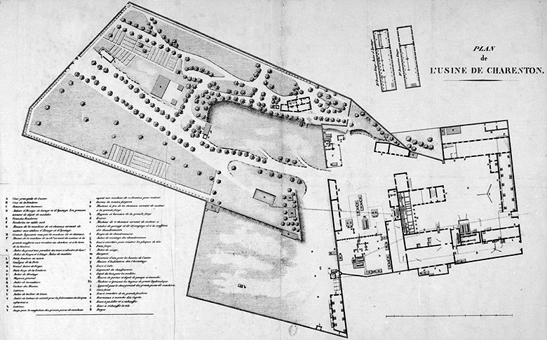 Plan du terrain des forges après la reprise de 1837.