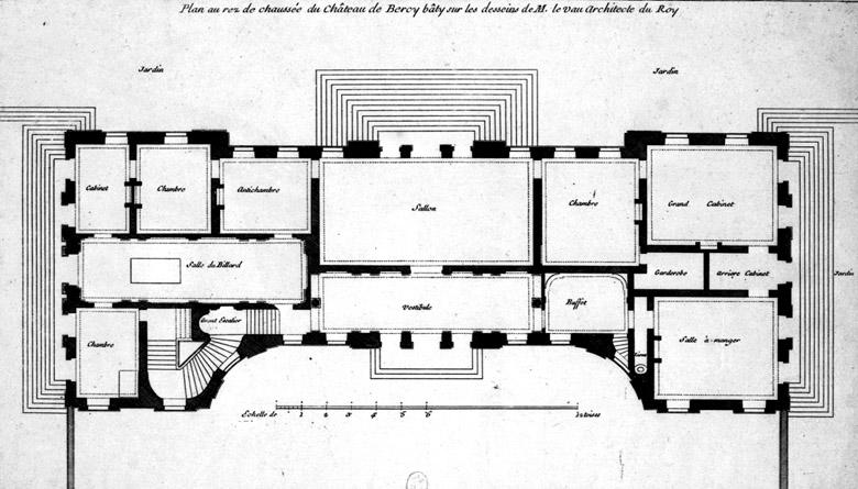 Plan de distribution du rez-de-chaussée.