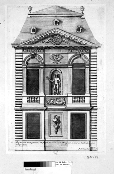 Elévation antérieure d'un des avant-corps latéraux.