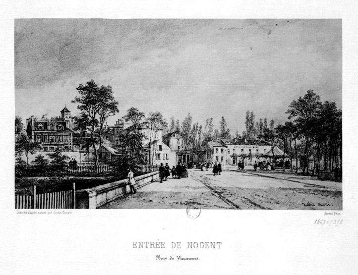 Entrée de Nogent, du côté du bois de Vincennes. Bâtiments aujourd'hui démolis.