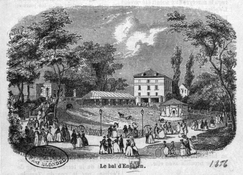 Vue des promenades dans les jardins un jour de bal.