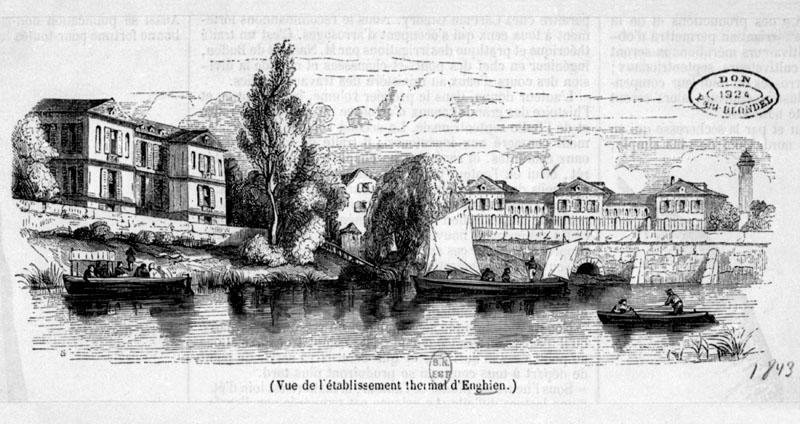 Vue de l'établissement thermal et de l'hôtel des Quatre Pavillons.