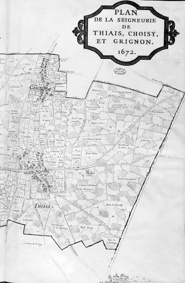 Plan de la seigneurie de Thiais, Choisy et Grignon.