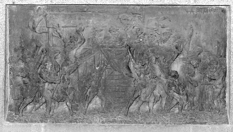Détail du bas-relief : Les enrôlements volontaires de 1792.