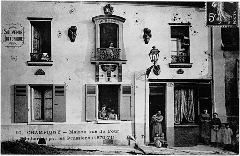 Maison bombardée par les prussiens en 1870-1871.
