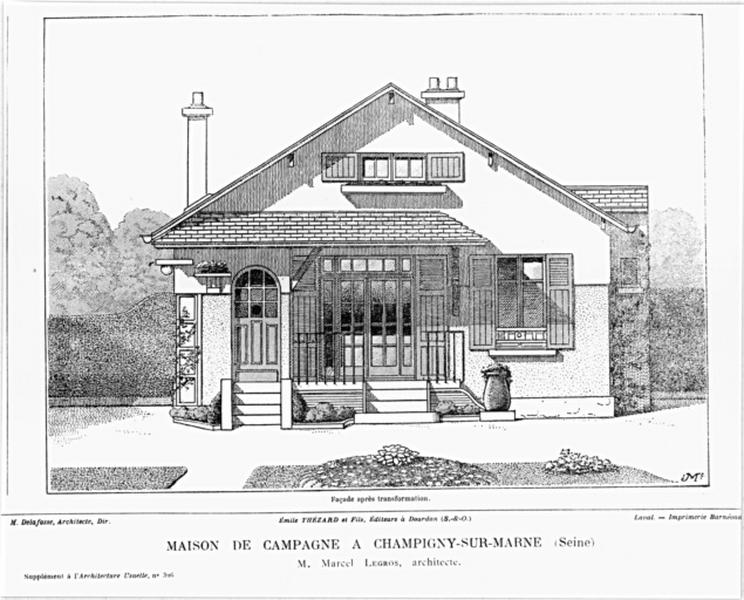 Elévation antérieure d'une maison projetée : non localisée.