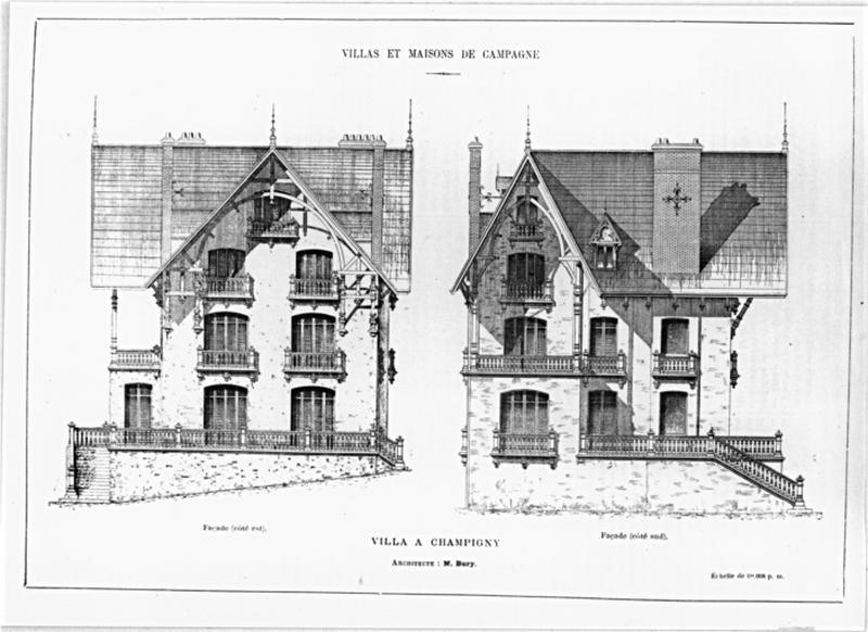 Faces antérieure et postérieure de la maison.