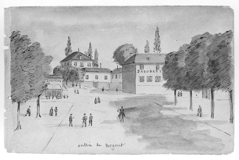 Entrée de Nogent, du côté du bois de Vincennes, aujourd'hui place du Général-Leclerc. Bâtiments aujourd'hui démolis.