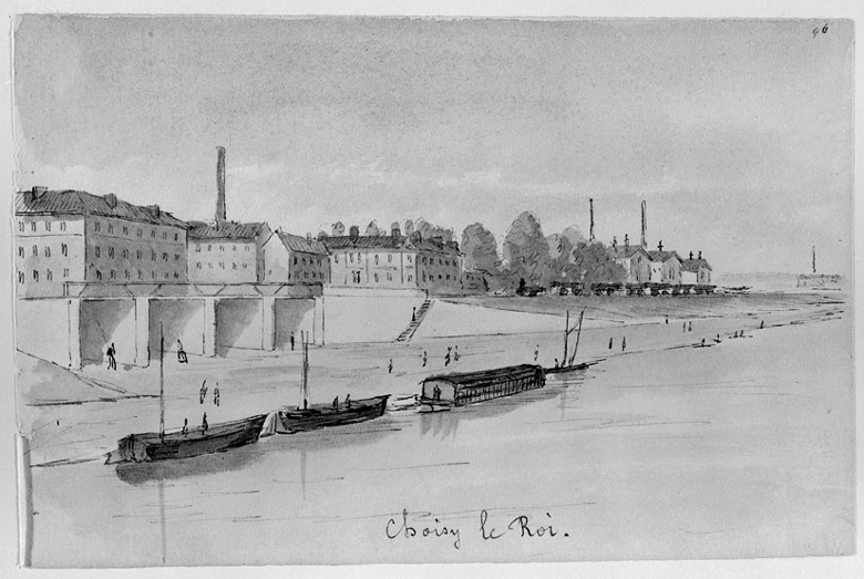 Vue de la faïencerie depuis la Seine.