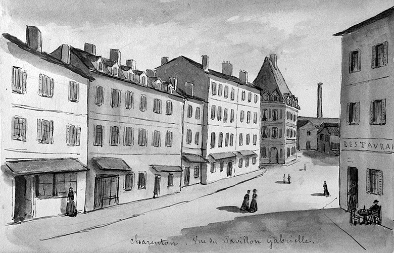 Rue de Paris en direction de l'hôtel de ville.