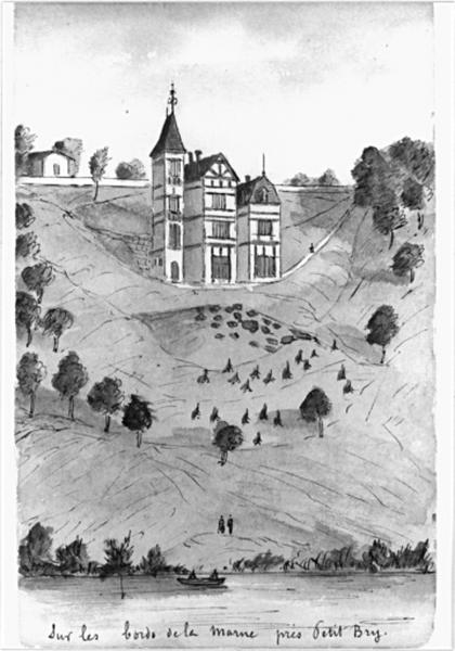 Maison située sur le coteau.