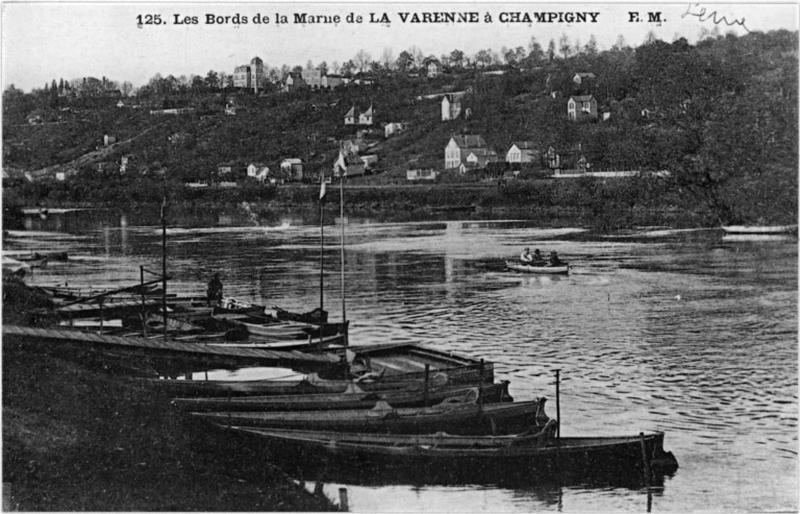 Coteaux dominant la Marne pris depuis le quai W. Churchill à Saint-Maur.