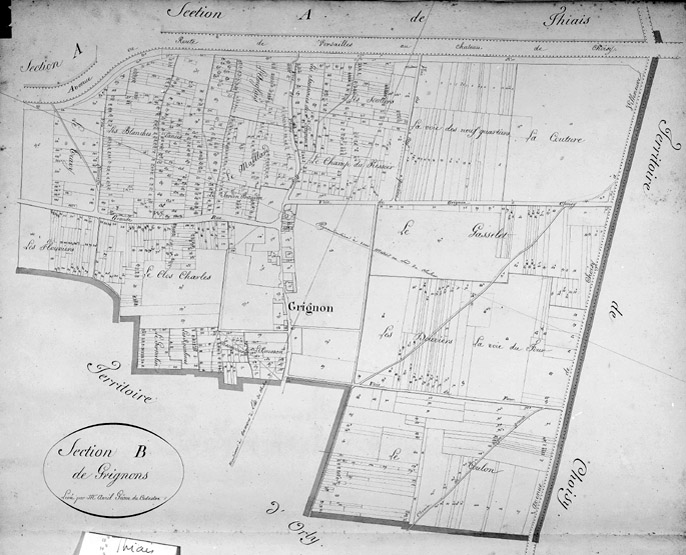 Cadastre, section B de Grignon, parcelle 157.