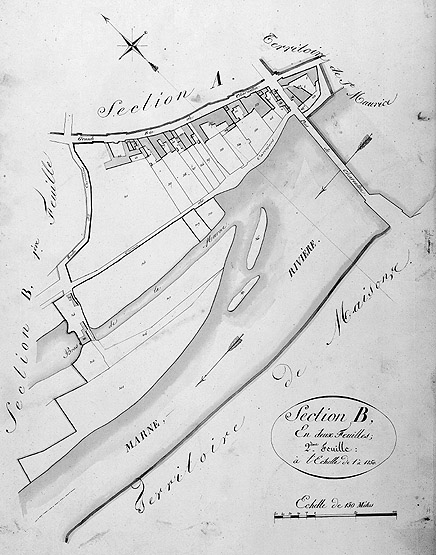 Cadastre, section B, 2e feuille, parcelles 311 à 313.