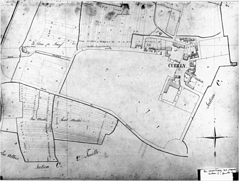 Hameau de Coeuilly : cadastre, section C, 1ère feuille.