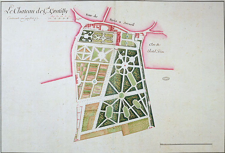 Censive du prieuré Saint-Denis de la Chartre : le château, 1754.