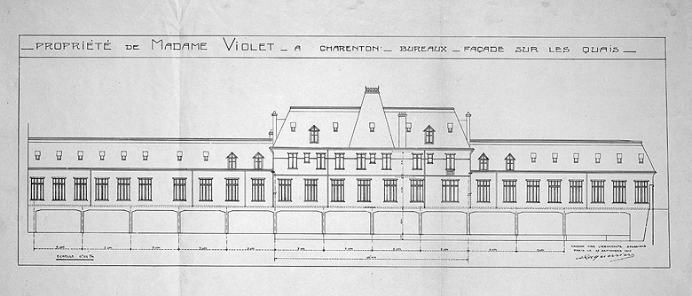 Elévation sur la rue de l'Entrepôt : projet.
