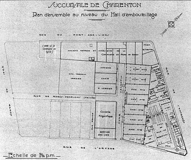 Plan de distribution au niveau du hall d'embouteillage.