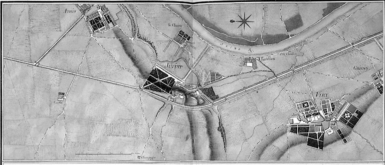 Atlas Trudaine, vers 1750. Détail: la ferme Contin à la limite d'Athis-Mons mais sur le territoire de Paray.