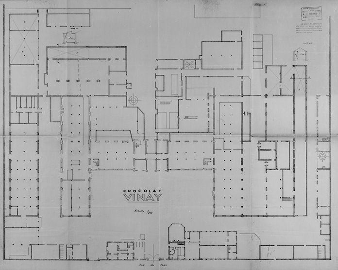 La chocolaterie Vinay : plan général du rez-de-chaussée.