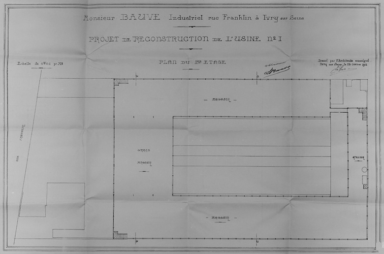 Plan du premier étage, projet, 1911.