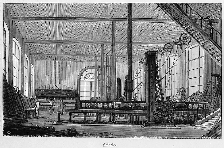 La fabrique des orgues Alexandre : la scierie.