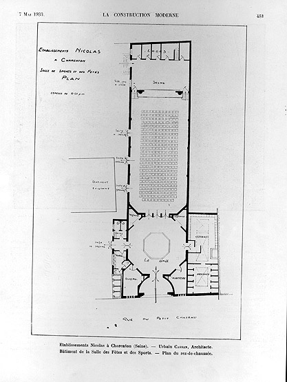 Plan de la salle des fêtes.