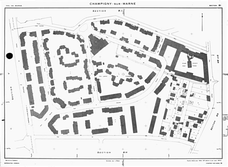 Plan masse : cadastre, section BI.