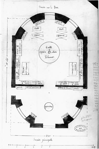 Plan de la bibliothèque au premier étage.