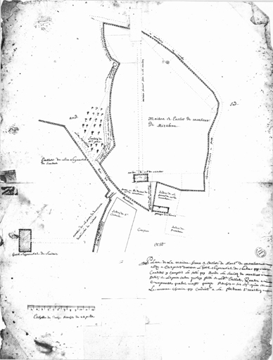 Plan de la maison, ferme et enclos de monsieur de Mirabeau.