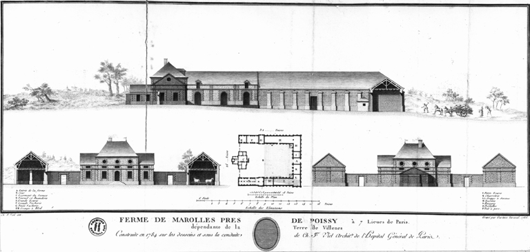 Plan, coupe et élévations.