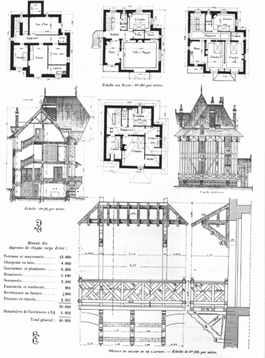 Plans, coupes et élévations.