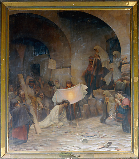 Tableau : sainte Véronique essuyant la face du Christ