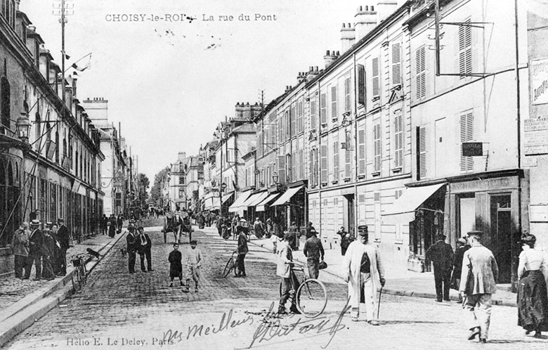 Vue d'ensemble de l'ancienne rue du Pont, actuelle rue Jean-JAurès.