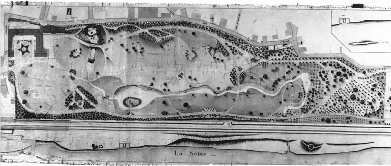 Plan du château : un premier état du projet de lotissement a été porté sur ce plan en 1886.