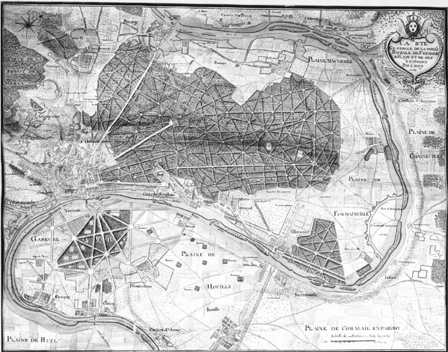 Carte générale de la forêt royale de Saint-Germain-en-Laye et ses environs par I. Ducis.