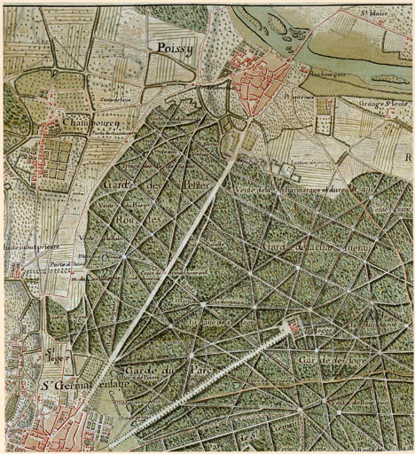 Carte de Saint-Germain-en-Laye et de sa forêt, vue générale.