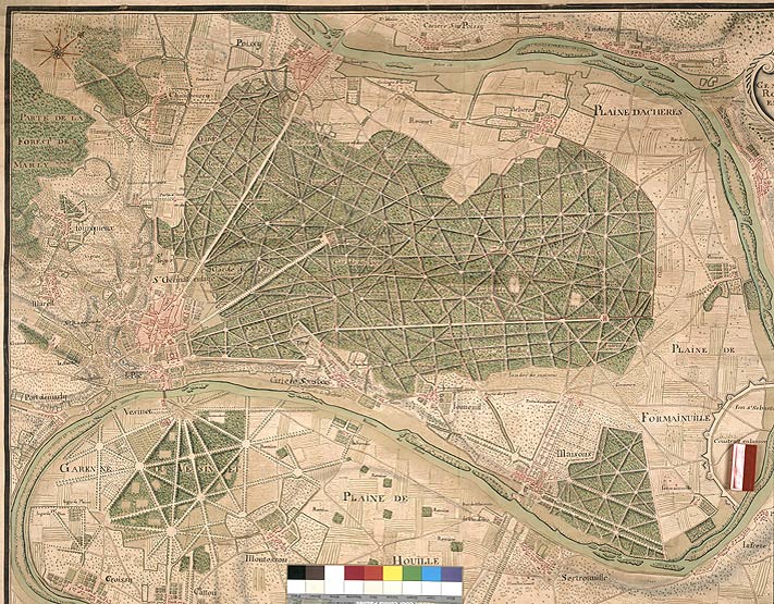 Carte de Saint-Germain-en-Laye et de sa forêt, vue générale.