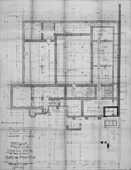 Agrandissement de 1922-1923, plan du sous-sol.