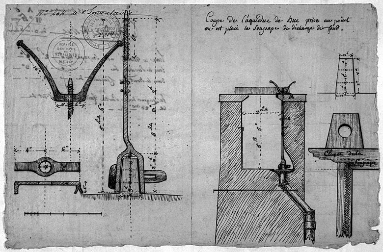 Coupe de l'aqueduc de Buc.