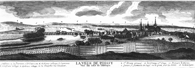 Vue cavalière de la ville.