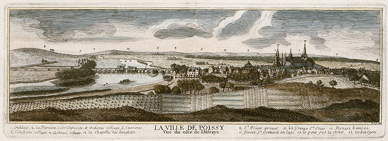 Vue cavalière de la ville.