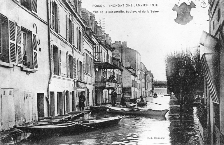 Vue d'ensemble lors des innondations de 1910.