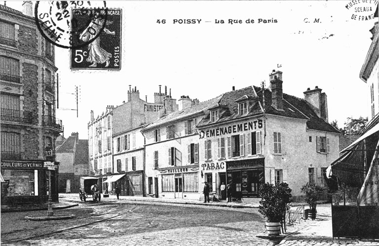 Vue de la rue de Paris (tronçon correspondant à l'actuelle rue de la Gare).