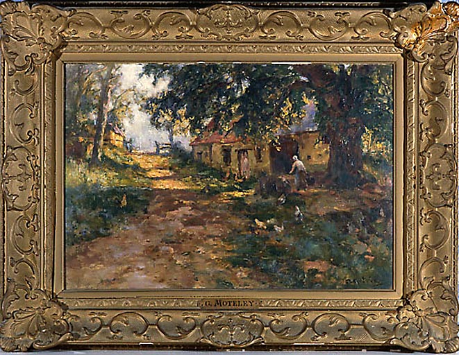 Tableau : cour de ferme à Clécy.