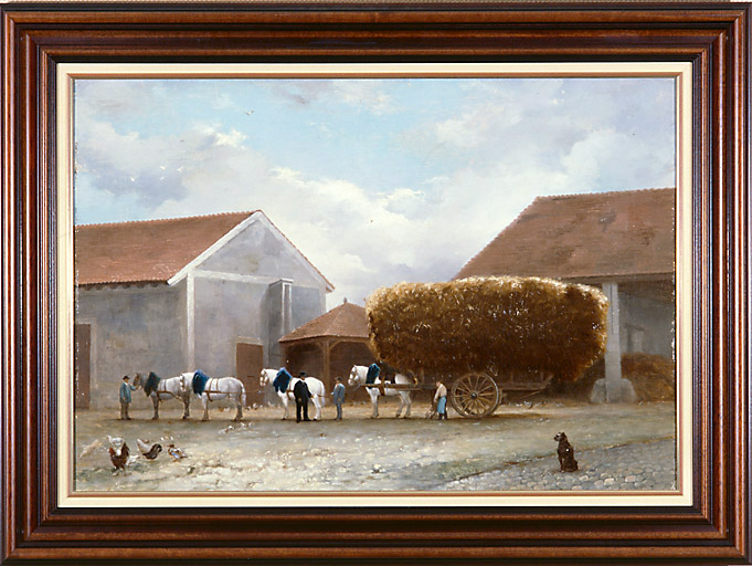 2 tableaux : scène de labour à Rungis, ferme rungissoise