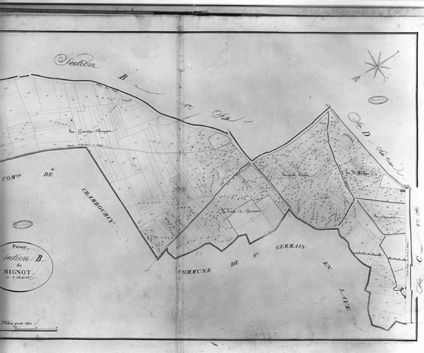 Cadastre napoléonien : section B de Mignot, 2 ème feuille.
