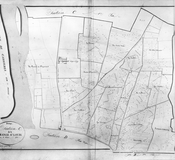 Cadastre napoléonien : section C de la Grange-Saint-Louis, 2ème feuille.