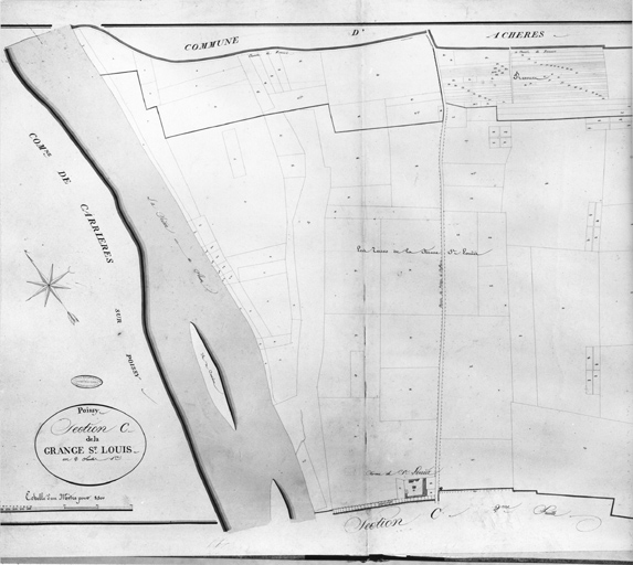 Cadastre napoléonien : section C de la Grange-Saint-Louis, 1ère feuille.