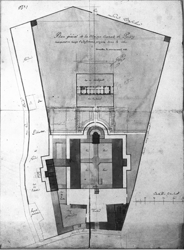 Plan général des bâtiments en 1833 alors quils sont déjà utilisés comme maison centrale.